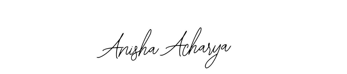 Bearetta-2O07w is a professional signature style that is perfect for those who want to add a touch of class to their signature. It is also a great choice for those who want to make their signature more unique. Get Anisha Acharya name to fancy signature for free. Anisha Acharya signature style 12 images and pictures png
