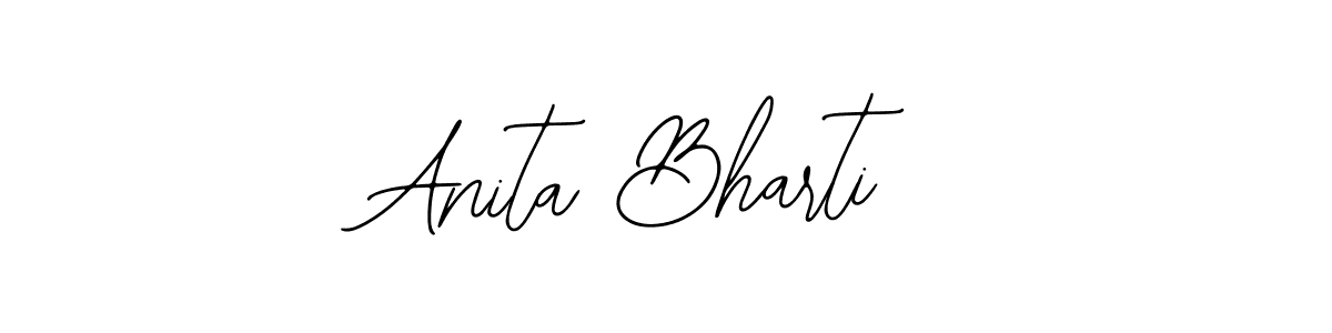 You should practise on your own different ways (Bearetta-2O07w) to write your name (Anita Bharti) in signature. don't let someone else do it for you. Anita Bharti signature style 12 images and pictures png