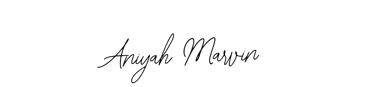 Bearetta-2O07w is a professional signature style that is perfect for those who want to add a touch of class to their signature. It is also a great choice for those who want to make their signature more unique. Get Aniyah Marvin name to fancy signature for free. Aniyah Marvin signature style 12 images and pictures png