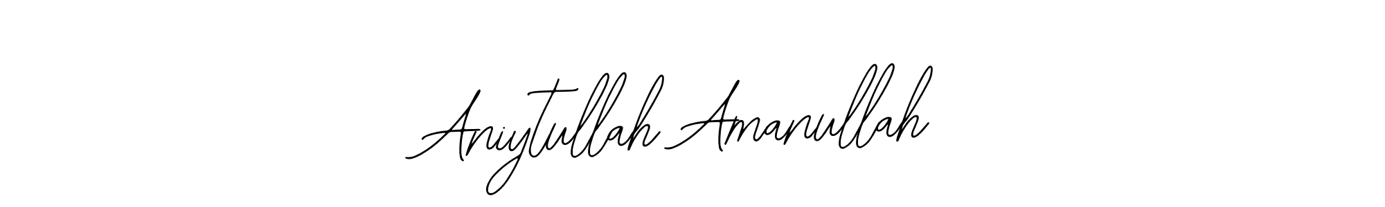 You should practise on your own different ways (Bearetta-2O07w) to write your name (Aniytullah Amanullah) in signature. don't let someone else do it for you. Aniytullah Amanullah signature style 12 images and pictures png