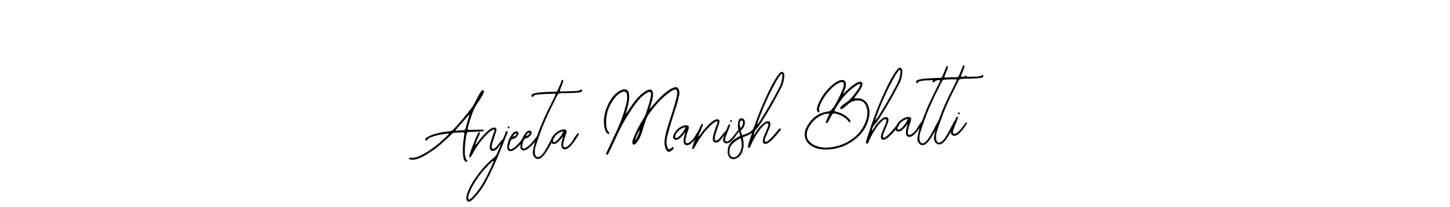 How to make Anjeeta Manish Bhatti name signature. Use Bearetta-2O07w style for creating short signs online. This is the latest handwritten sign. Anjeeta Manish Bhatti signature style 12 images and pictures png