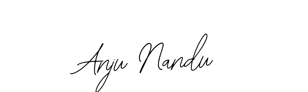 You should practise on your own different ways (Bearetta-2O07w) to write your name (Anju Nandu) in signature. don't let someone else do it for you. Anju Nandu signature style 12 images and pictures png