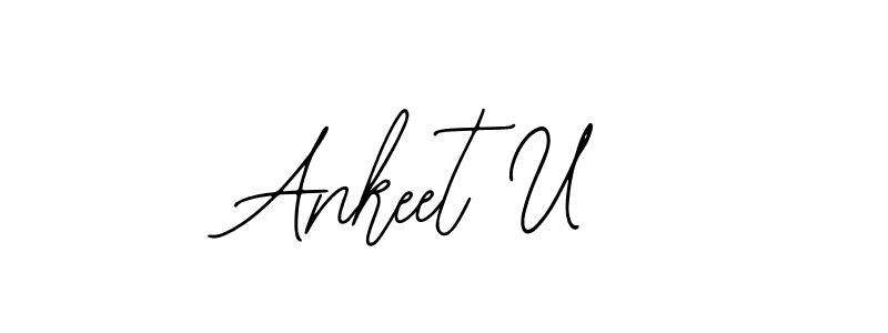 How to make Ankeet U name signature. Use Bearetta-2O07w style for creating short signs online. This is the latest handwritten sign. Ankeet U signature style 12 images and pictures png