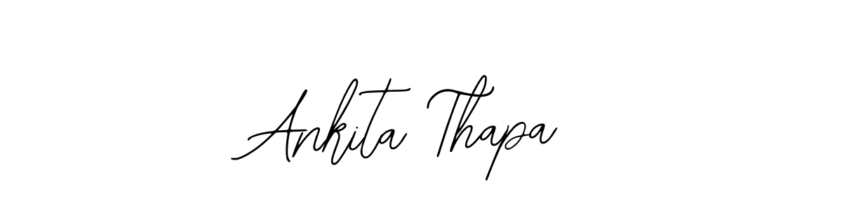 The best way (Bearetta-2O07w) to make a short signature is to pick only two or three words in your name. The name Ankita Thapa include a total of six letters. For converting this name. Ankita Thapa signature style 12 images and pictures png