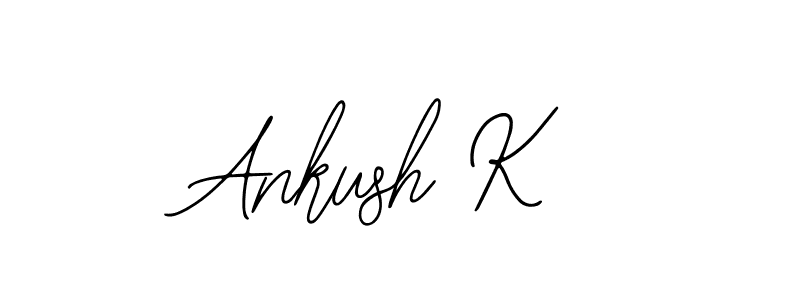 Use a signature maker to create a handwritten signature online. With this signature software, you can design (Bearetta-2O07w) your own signature for name Ankush K. Ankush K signature style 12 images and pictures png