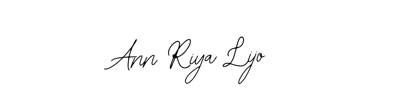 You should practise on your own different ways (Bearetta-2O07w) to write your name (Ann Riya Lijo) in signature. don't let someone else do it for you. Ann Riya Lijo signature style 12 images and pictures png