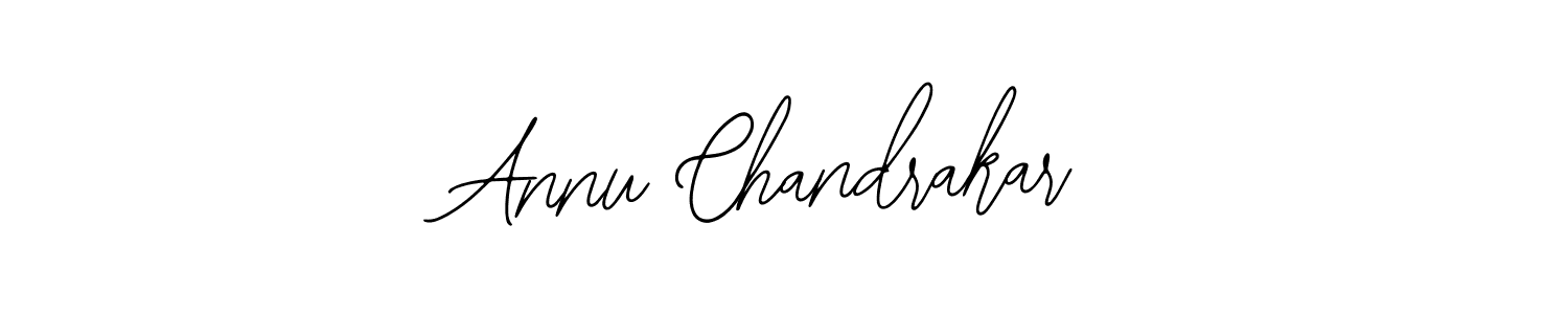 You should practise on your own different ways (Bearetta-2O07w) to write your name (Annu Chandrakar) in signature. don't let someone else do it for you. Annu Chandrakar signature style 12 images and pictures png