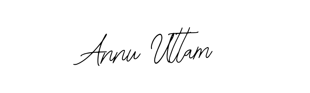 How to make Annu Uttam name signature. Use Bearetta-2O07w style for creating short signs online. This is the latest handwritten sign. Annu Uttam signature style 12 images and pictures png