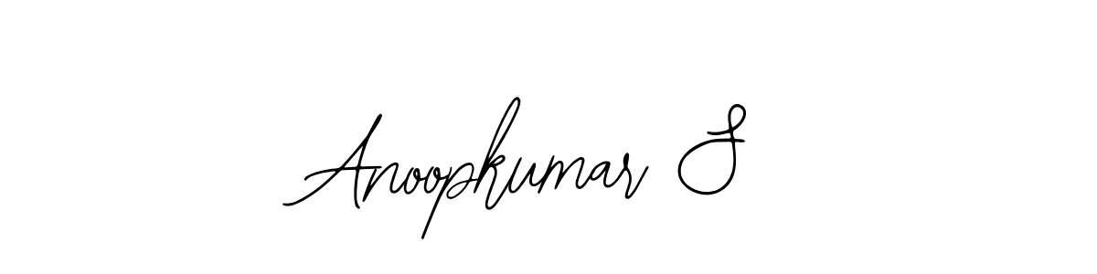 Bearetta-2O07w is a professional signature style that is perfect for those who want to add a touch of class to their signature. It is also a great choice for those who want to make their signature more unique. Get Anoopkumar S name to fancy signature for free. Anoopkumar S signature style 12 images and pictures png