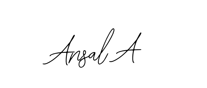 How to make Ansal A signature? Bearetta-2O07w is a professional autograph style. Create handwritten signature for Ansal A name. Ansal A signature style 12 images and pictures png