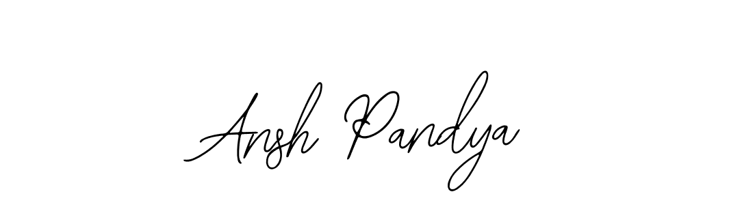 The best way (Bearetta-2O07w) to make a short signature is to pick only two or three words in your name. The name Ansh Pandya include a total of six letters. For converting this name. Ansh Pandya signature style 12 images and pictures png