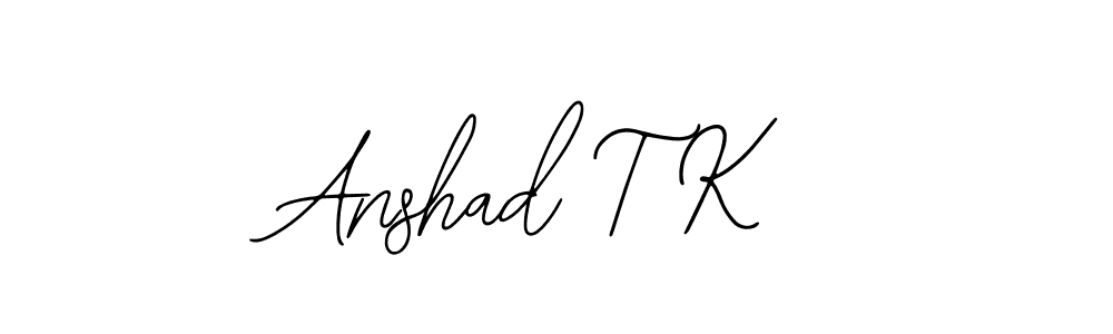 Similarly Bearetta-2O07w is the best handwritten signature design. Signature creator online .You can use it as an online autograph creator for name Anshad T K. Anshad T K signature style 12 images and pictures png