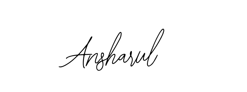 The best way (Bearetta-2O07w) to make a short signature is to pick only two or three words in your name. The name Ansharul include a total of six letters. For converting this name. Ansharul signature style 12 images and pictures png