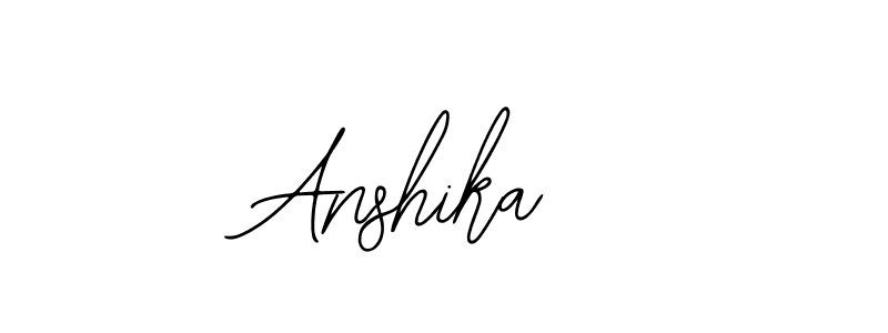You should practise on your own different ways (Bearetta-2O07w) to write your name (Anshika ) in signature. don't let someone else do it for you. Anshika  signature style 12 images and pictures png