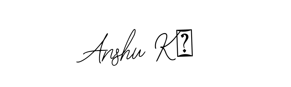 Also You can easily find your signature by using the search form. We will create Anshu K♡ name handwritten signature images for you free of cost using Bearetta-2O07w sign style. Anshu K♡ signature style 12 images and pictures png