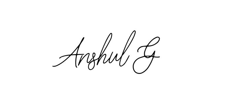 It looks lik you need a new signature style for name Anshul G. Design unique handwritten (Bearetta-2O07w) signature with our free signature maker in just a few clicks. Anshul G signature style 12 images and pictures png