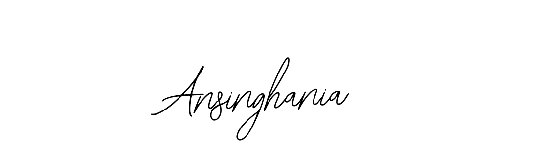 You should practise on your own different ways (Bearetta-2O07w) to write your name (Ansinghania) in signature. don't let someone else do it for you. Ansinghania signature style 12 images and pictures png