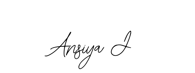 How to make Ansiya J name signature. Use Bearetta-2O07w style for creating short signs online. This is the latest handwritten sign. Ansiya J signature style 12 images and pictures png