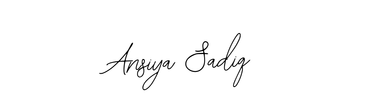 You should practise on your own different ways (Bearetta-2O07w) to write your name (Ansiya Sadiq) in signature. don't let someone else do it for you. Ansiya Sadiq signature style 12 images and pictures png