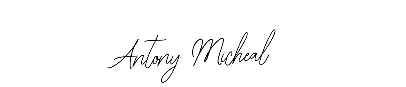 Use a signature maker to create a handwritten signature online. With this signature software, you can design (Bearetta-2O07w) your own signature for name Antony Micheal. Antony Micheal signature style 12 images and pictures png