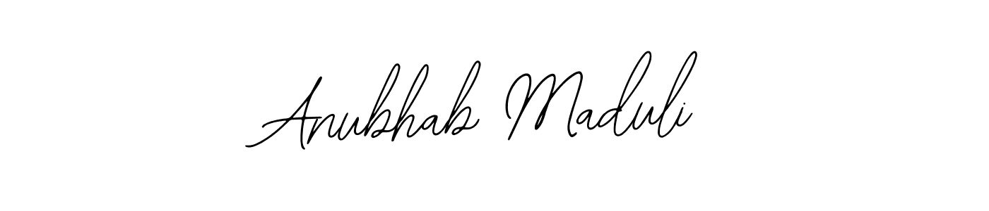 How to make Anubhab Maduli name signature. Use Bearetta-2O07w style for creating short signs online. This is the latest handwritten sign. Anubhab Maduli signature style 12 images and pictures png