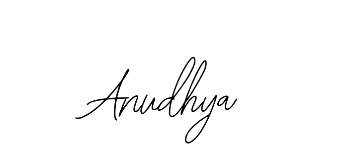 How to make Anudhya name signature. Use Bearetta-2O07w style for creating short signs online. This is the latest handwritten sign. Anudhya signature style 12 images and pictures png