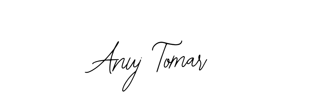 How to make Anuj Tomar name signature. Use Bearetta-2O07w style for creating short signs online. This is the latest handwritten sign. Anuj Tomar signature style 12 images and pictures png