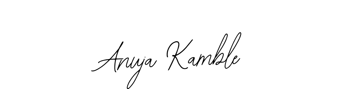 You should practise on your own different ways (Bearetta-2O07w) to write your name (Anuja Kamble) in signature. don't let someone else do it for you. Anuja Kamble signature style 12 images and pictures png