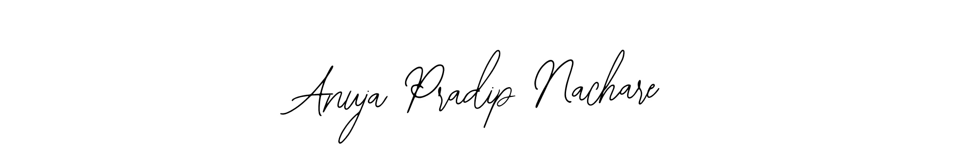 The best way (Bearetta-2O07w) to make a short signature is to pick only two or three words in your name. The name Anuja Pradip Nachare include a total of six letters. For converting this name. Anuja Pradip Nachare signature style 12 images and pictures png