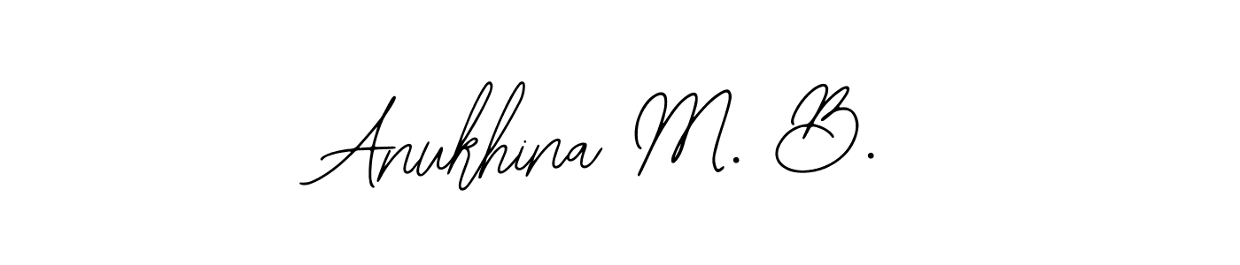 You should practise on your own different ways (Bearetta-2O07w) to write your name (Anukhina M. B.) in signature. don't let someone else do it for you. Anukhina M. B. signature style 12 images and pictures png