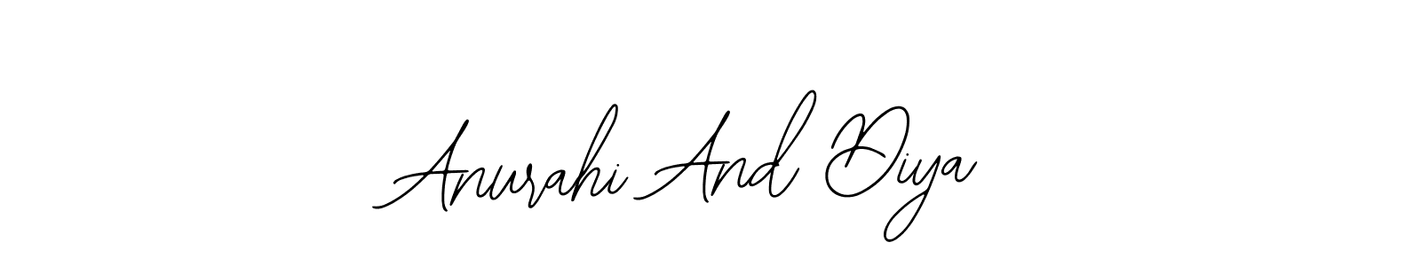 The best way (Bearetta-2O07w) to make a short signature is to pick only two or three words in your name. The name Anurahi And Diya include a total of six letters. For converting this name. Anurahi And Diya signature style 12 images and pictures png