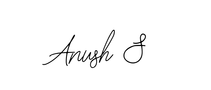The best way (Bearetta-2O07w) to make a short signature is to pick only two or three words in your name. The name Anush S include a total of six letters. For converting this name. Anush S signature style 12 images and pictures png