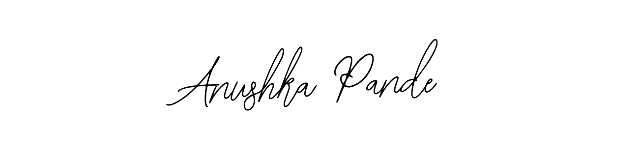 You should practise on your own different ways (Bearetta-2O07w) to write your name (Anushka Pande) in signature. don't let someone else do it for you. Anushka Pande signature style 12 images and pictures png