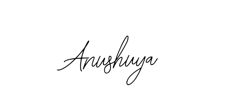 The best way (Bearetta-2O07w) to make a short signature is to pick only two or three words in your name. The name Anushuya include a total of six letters. For converting this name. Anushuya signature style 12 images and pictures png