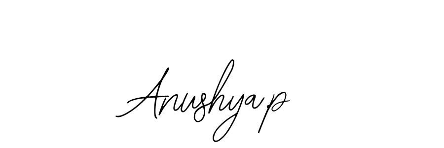 How to make Anushya.p name signature. Use Bearetta-2O07w style for creating short signs online. This is the latest handwritten sign. Anushya.p signature style 12 images and pictures png