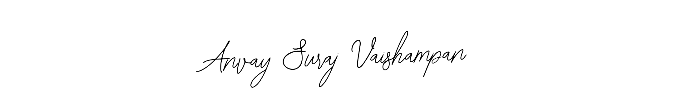 You should practise on your own different ways (Bearetta-2O07w) to write your name (Anvay Suraj Vaishampan) in signature. don't let someone else do it for you. Anvay Suraj Vaishampan signature style 12 images and pictures png