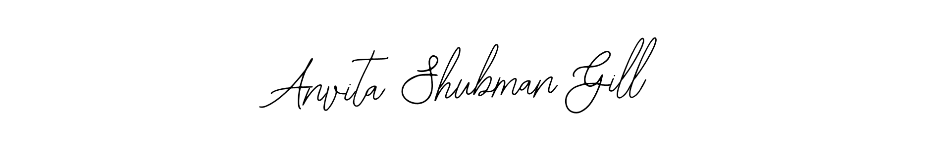 Bearetta-2O07w is a professional signature style that is perfect for those who want to add a touch of class to their signature. It is also a great choice for those who want to make their signature more unique. Get Anvita Shubman Gill name to fancy signature for free. Anvita Shubman Gill signature style 12 images and pictures png