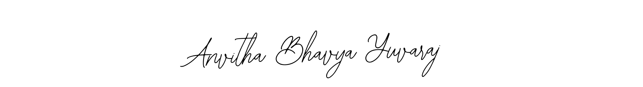 How to make Anvitha Bhavya Yuvaraj name signature. Use Bearetta-2O07w style for creating short signs online. This is the latest handwritten sign. Anvitha Bhavya Yuvaraj signature style 12 images and pictures png