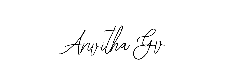 Create a beautiful signature design for name Anvitha Gv. With this signature (Bearetta-2O07w) fonts, you can make a handwritten signature for free. Anvitha Gv signature style 12 images and pictures png