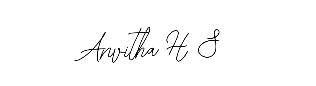How to make Anvitha H S name signature. Use Bearetta-2O07w style for creating short signs online. This is the latest handwritten sign. Anvitha H S signature style 12 images and pictures png