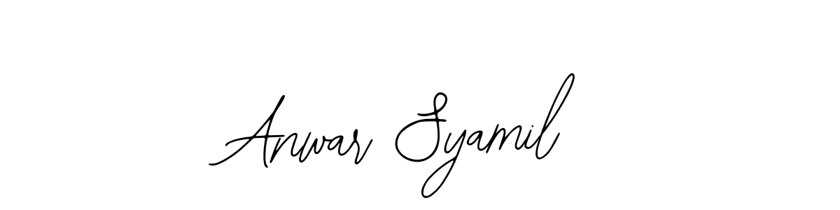 Also You can easily find your signature by using the search form. We will create Anwar Syamil name handwritten signature images for you free of cost using Bearetta-2O07w sign style. Anwar Syamil signature style 12 images and pictures png