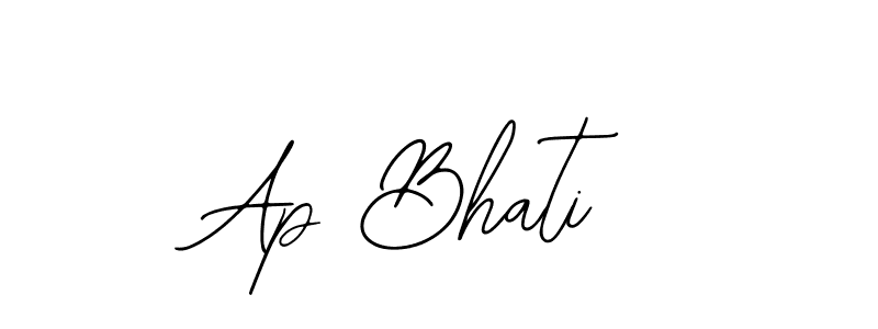 How to make Ap Bhati name signature. Use Bearetta-2O07w style for creating short signs online. This is the latest handwritten sign. Ap Bhati signature style 12 images and pictures png