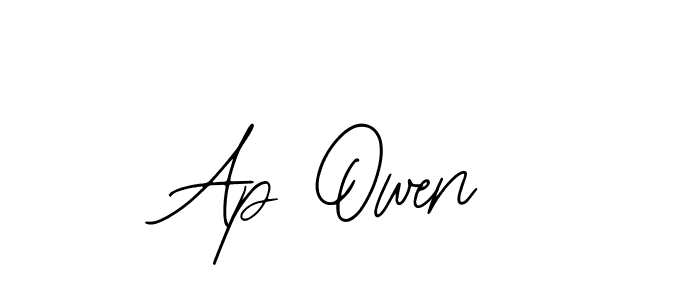 How to make Ap Owen name signature. Use Bearetta-2O07w style for creating short signs online. This is the latest handwritten sign. Ap Owen signature style 12 images and pictures png