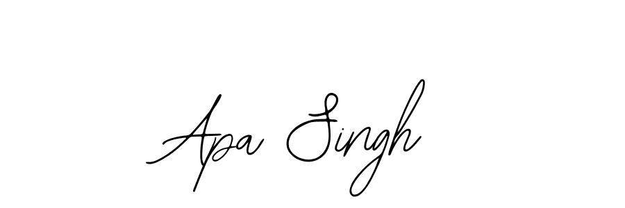 You should practise on your own different ways (Bearetta-2O07w) to write your name (Apa Singh) in signature. don't let someone else do it for you. Apa Singh signature style 12 images and pictures png