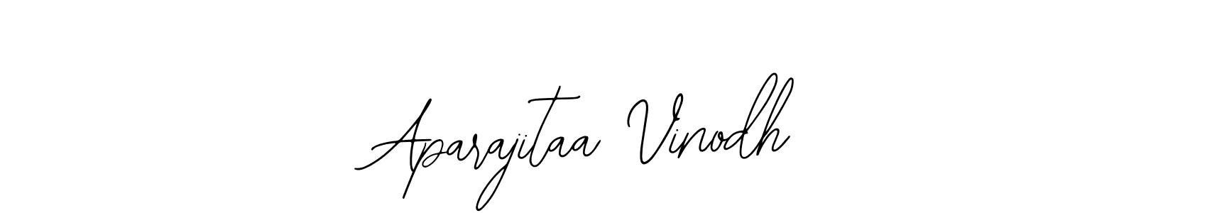 How to make Aparajitaa Vinodh name signature. Use Bearetta-2O07w style for creating short signs online. This is the latest handwritten sign. Aparajitaa Vinodh signature style 12 images and pictures png