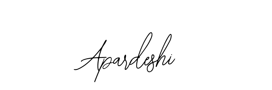 Design your own signature with our free online signature maker. With this signature software, you can create a handwritten (Bearetta-2O07w) signature for name Apardeshi. Apardeshi signature style 12 images and pictures png