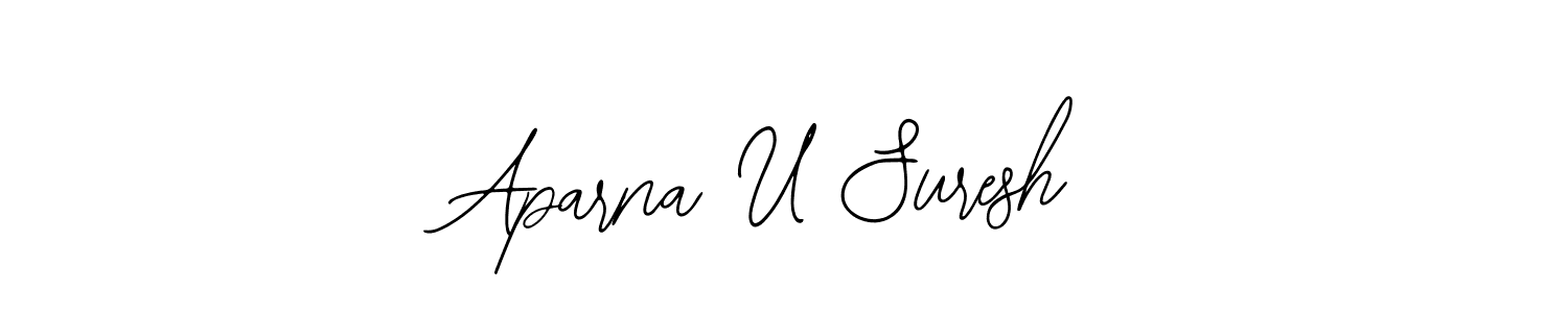You should practise on your own different ways (Bearetta-2O07w) to write your name (Aparna U Suresh) in signature. don't let someone else do it for you. Aparna U Suresh signature style 12 images and pictures png