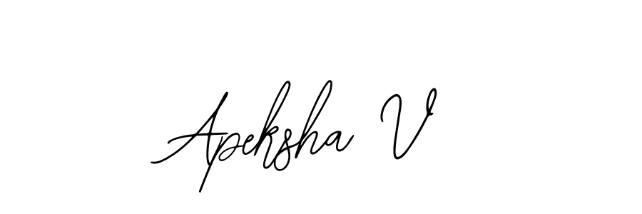 Design your own signature with our free online signature maker. With this signature software, you can create a handwritten (Bearetta-2O07w) signature for name Apeksha V. Apeksha V signature style 12 images and pictures png