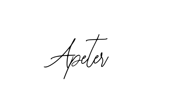 How to make Apeter signature? Bearetta-2O07w is a professional autograph style. Create handwritten signature for Apeter name. Apeter signature style 12 images and pictures png