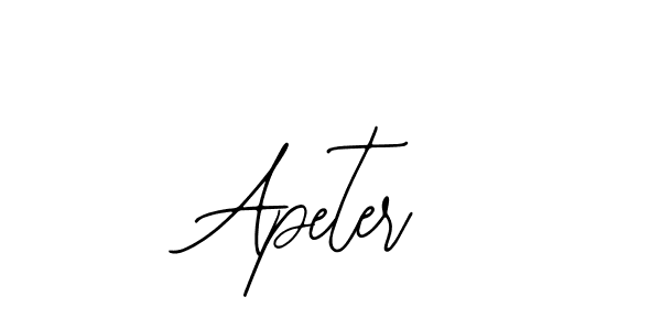 How to make Apeter signature? Bearetta-2O07w is a professional autograph style. Create handwritten signature for Apeter name. Apeter signature style 12 images and pictures png